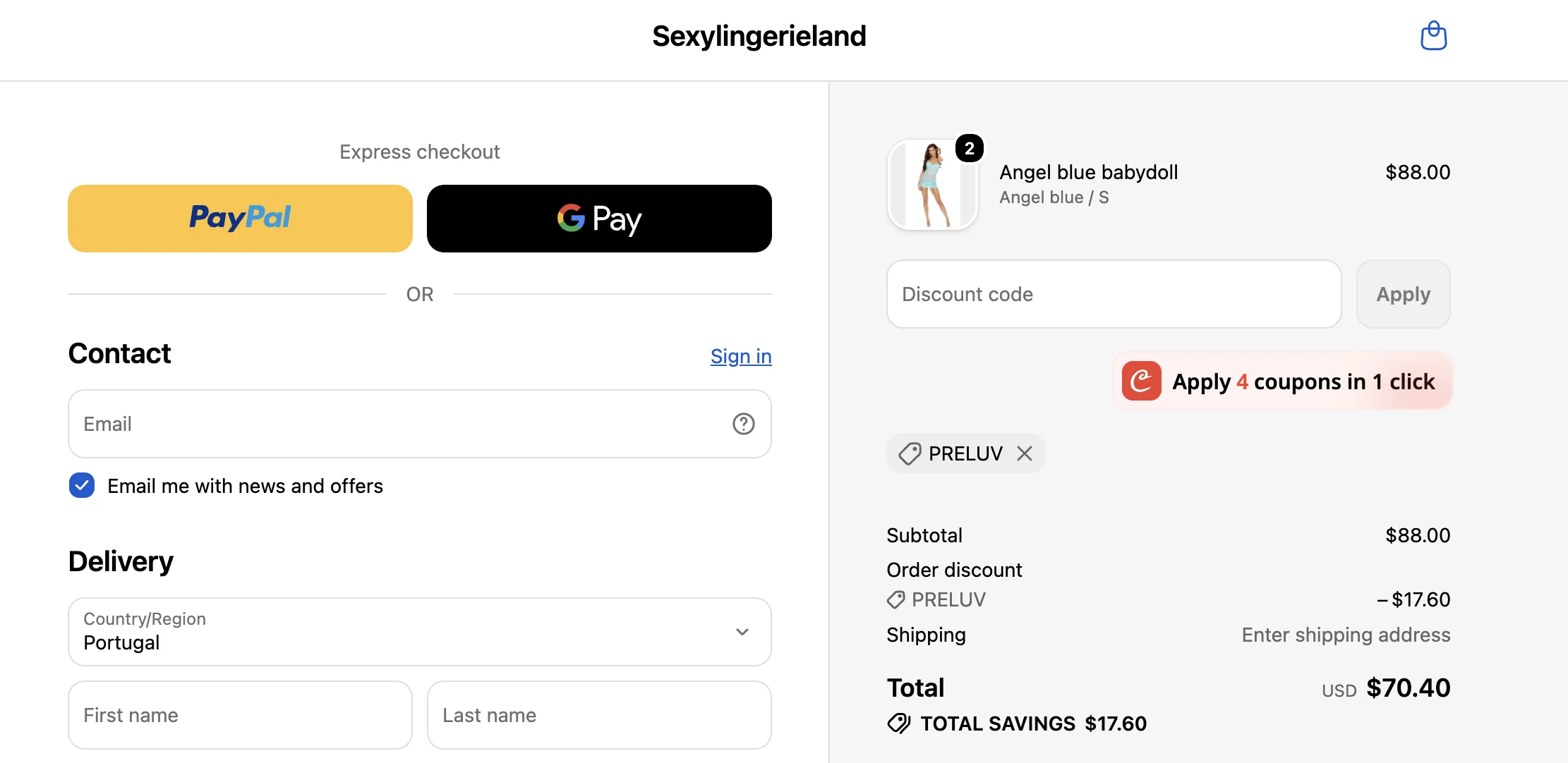 Use Discount Code PRELUV for 20% OFF Sitewide at sexylingerieland.com